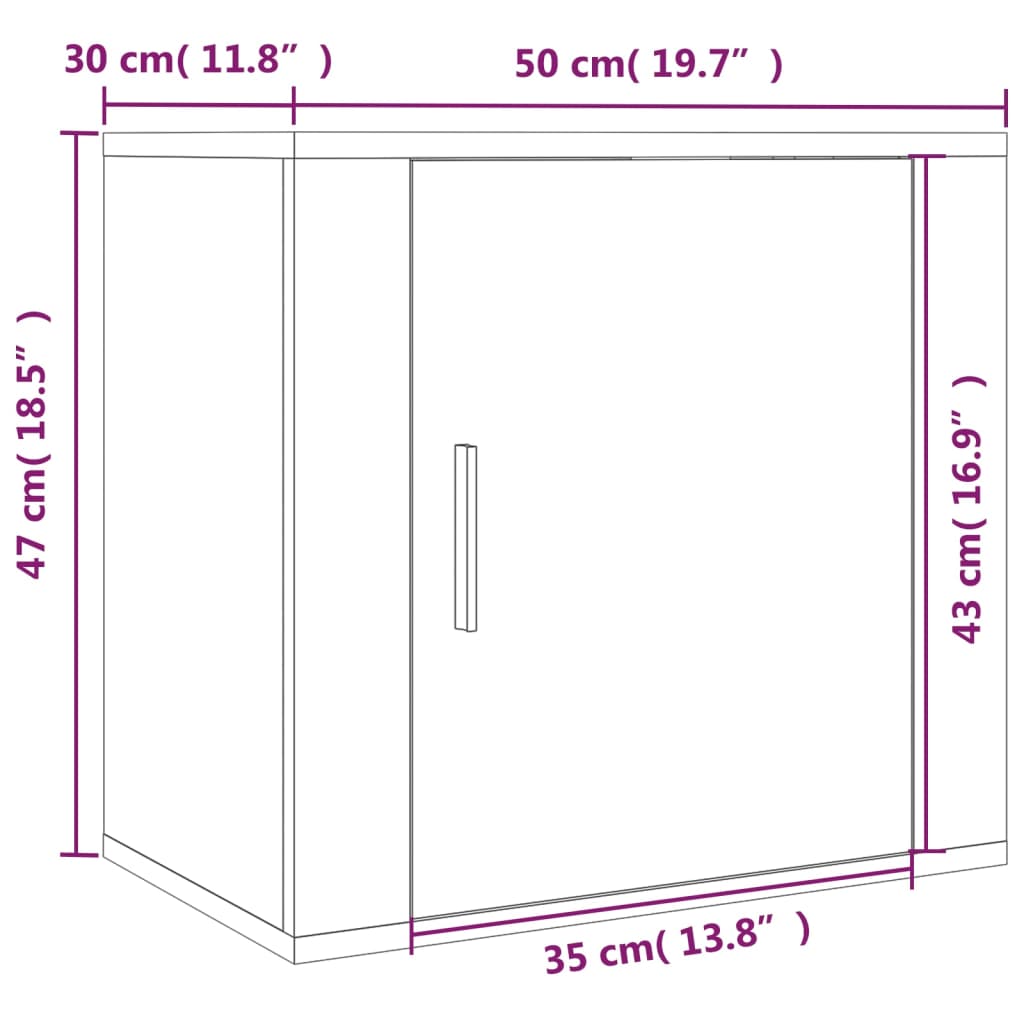 Comodino a Muro Grigio Cemento 50x30x47 cm | homemem39