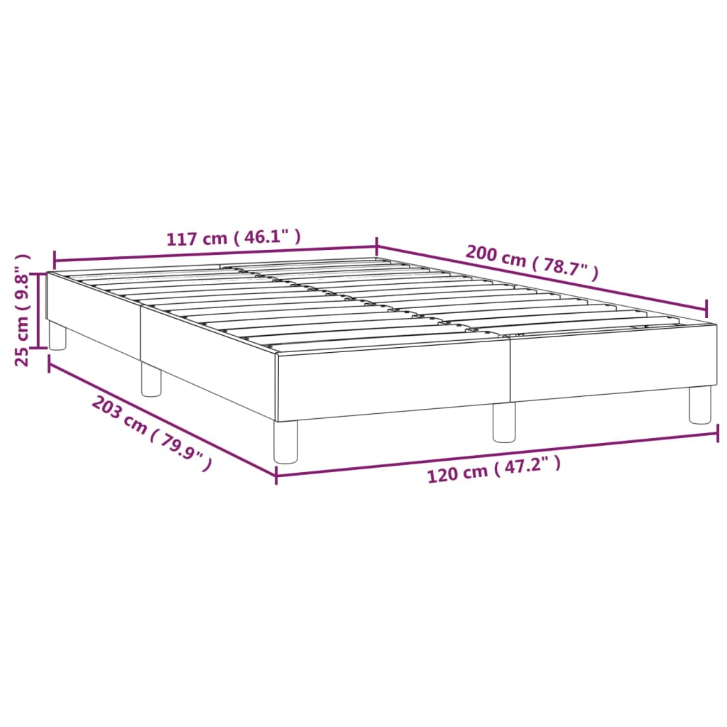 Struttura Letto a Rete a Molle Nero 120x200 cm Tessuto