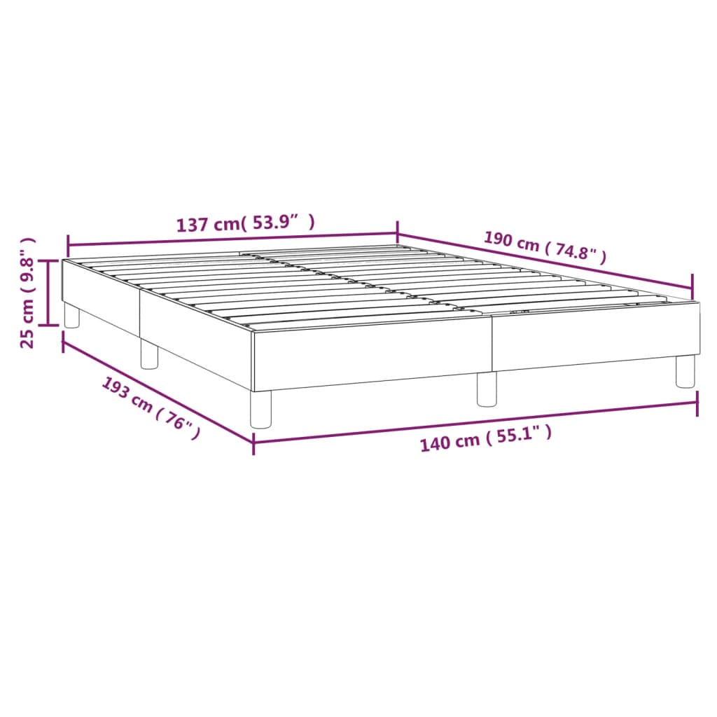 Struttura Letto a Rete a Molle Grigio Chiaro 140x190 cm Tessuto