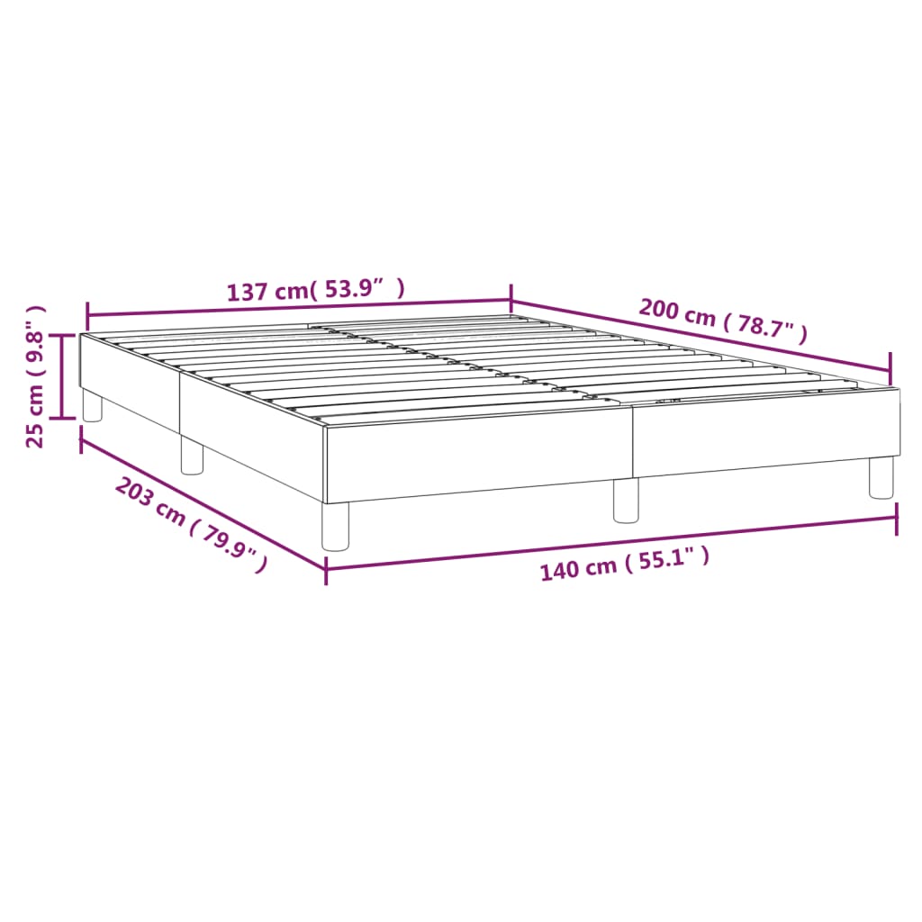 Struttura Letto a Rete a Molle Grigio Scuro 140x200 cm Tessuto | homemem39