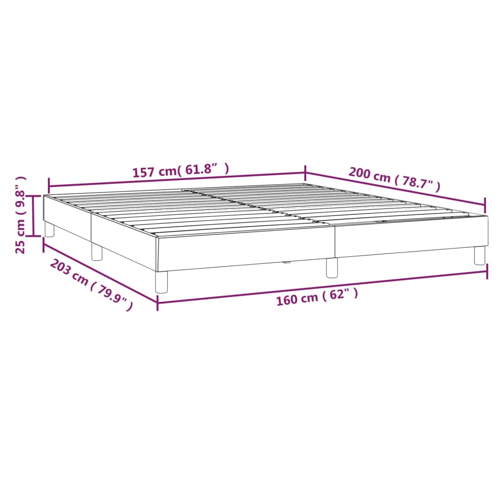Struttura Letto a Rete a Molle Tortora 160x200 cm in Tessuto