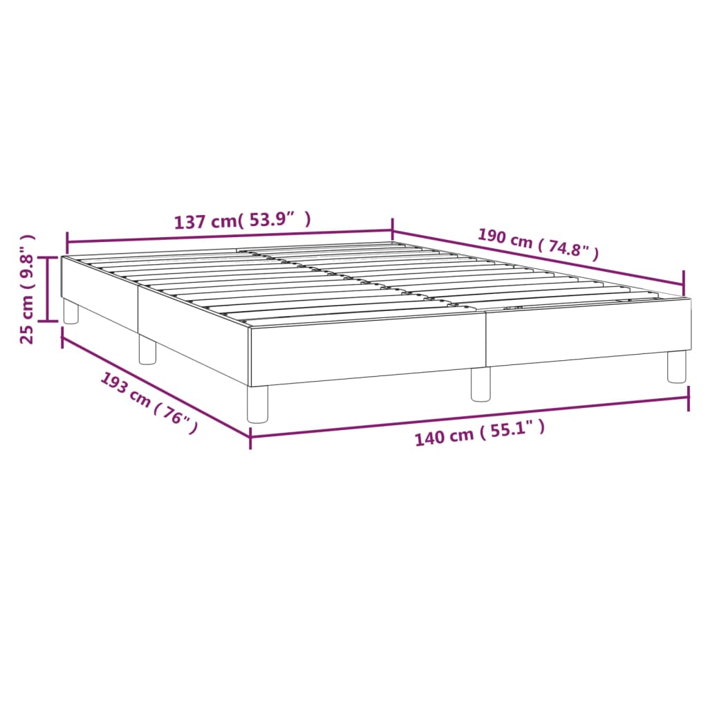 Struttura Letto a Rete a Molle Blu 140x190 cm in Tessuto | homemem39
