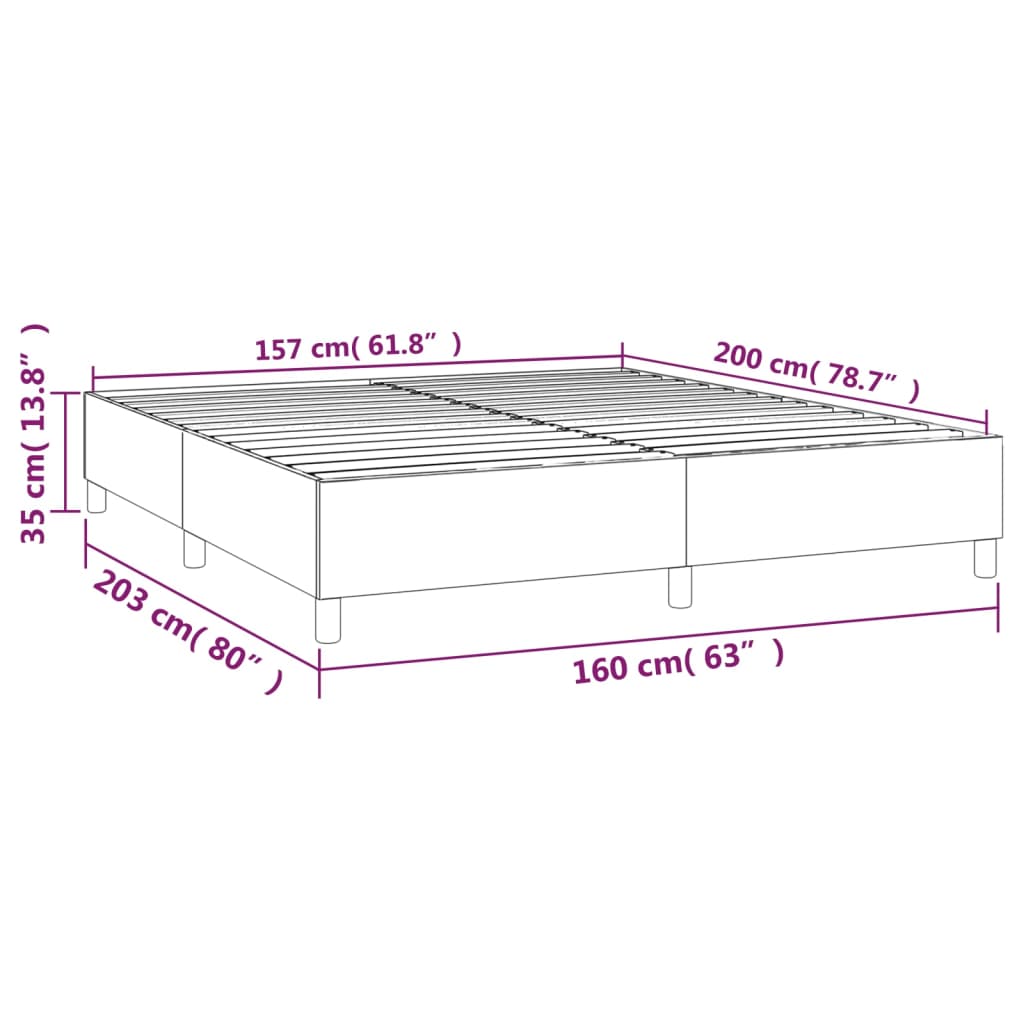 Struttura Letto a Rete a Molle Blu 160x200 cm in Tessuto | homemem39