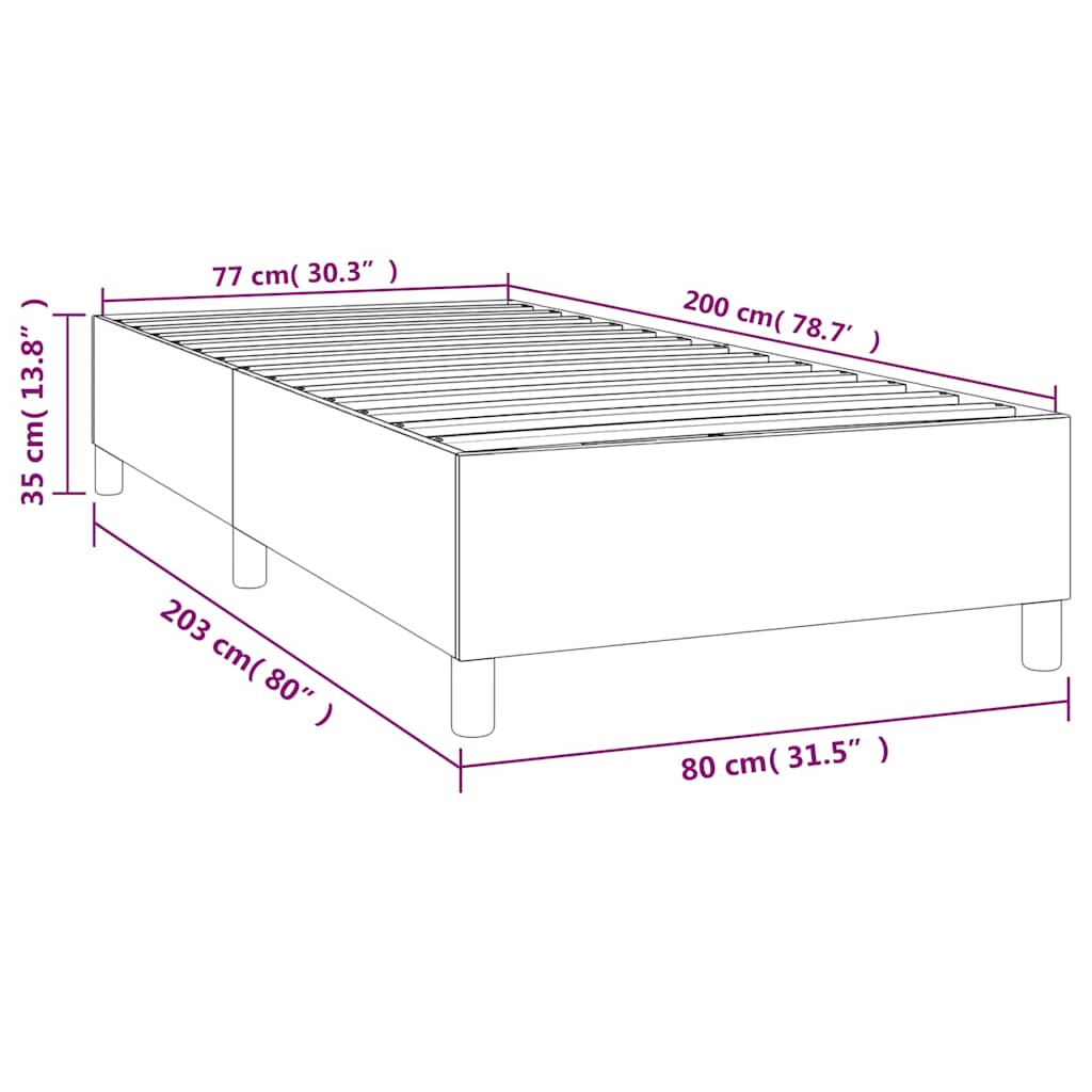 Struttura Letto a Rete a Molle Cappuccino 80x200 cm Similpelle