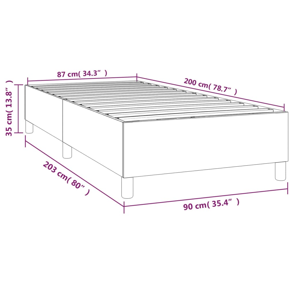 Struttura Letto a Rete a Molle Rosa 90x200 cm in Velluto | homemem39