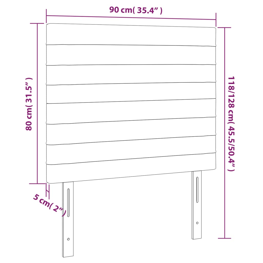 Testiera Nera 90x5x118/128 cm Tessuto | homemem39