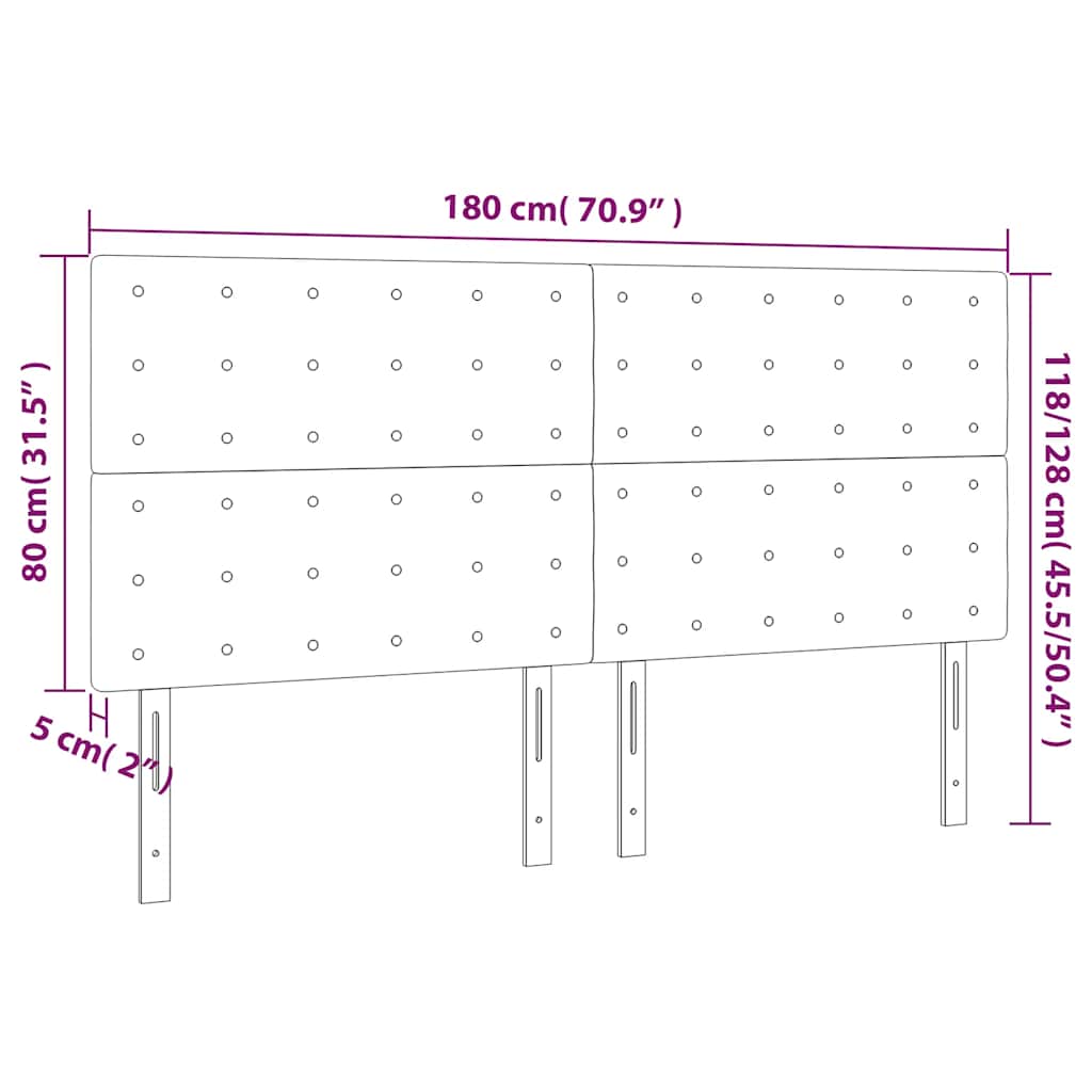 Testiera Blu Scuro 180x5x118/128 cm Velluto | homemem39