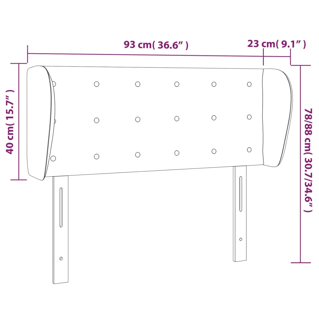 Testiera ad Orecchio Tortora 93x23x78/88 cm in Tessuto | homemem39