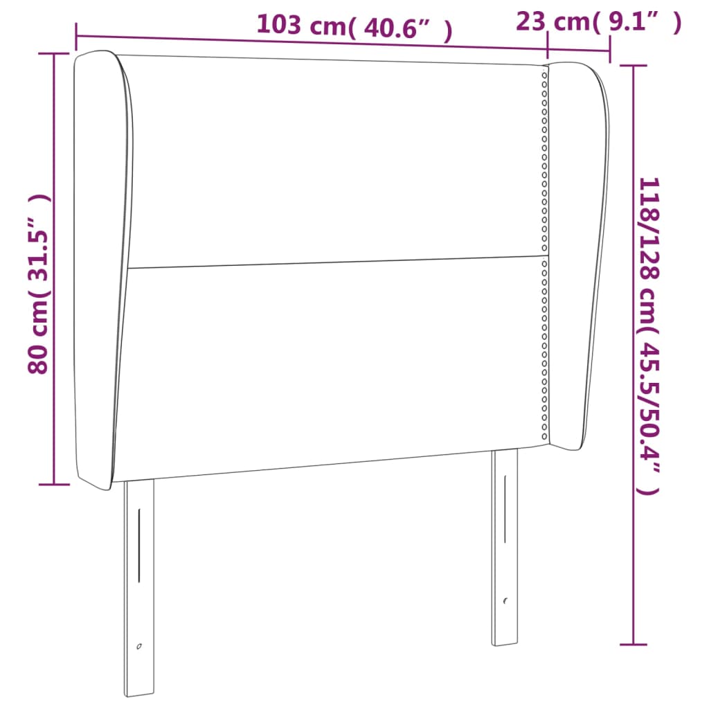 Testiera ad Orecchio Rosa 103x23x118/128 cm in Velluto | homemem39