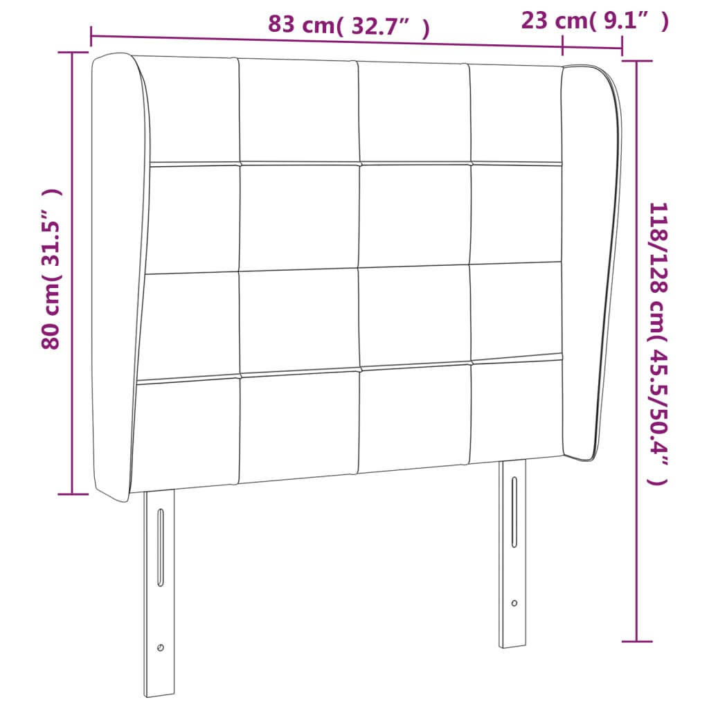 Testiera ad Orecchio Rosa 83x23x118/128 cm in Velluto | homemem39