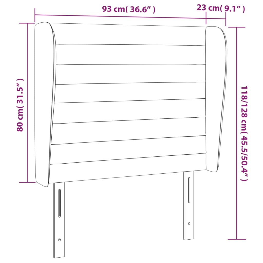 Testiera ad Orecchio Grigio Chiaro 93x23x118/128 cm in Velluto | homemem39