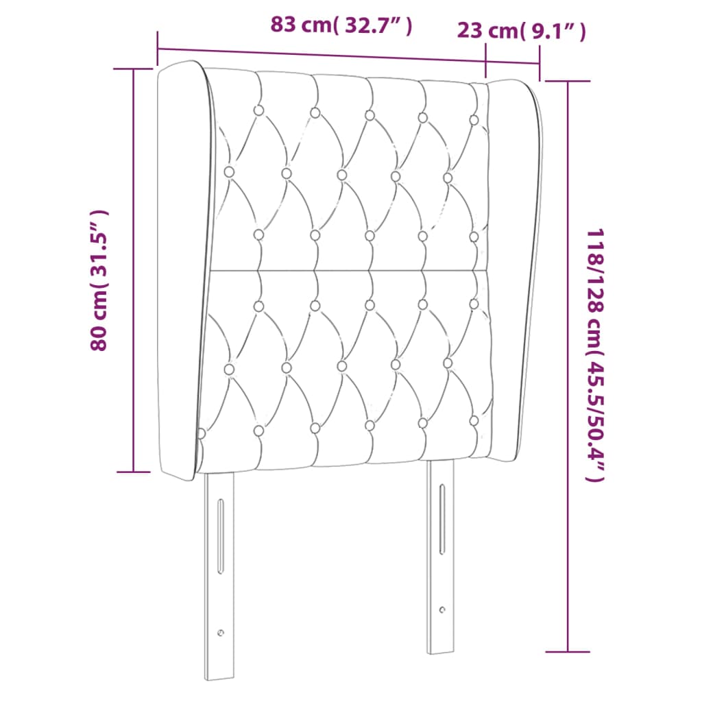Testiera ad Orecchio Tortora 83x23x118/128 cm in Tessuto | homemem39
