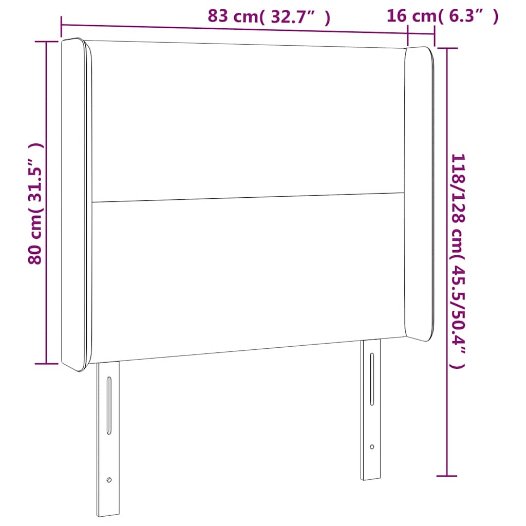 Testiera ad Orecchio Blu Scuro 83x16x118/128 cm in Velluto | homemem39