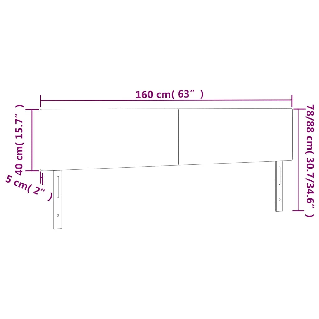 Testiera a LED Blu scuro 160x5x78/88 cm in Tessuto | homemem39