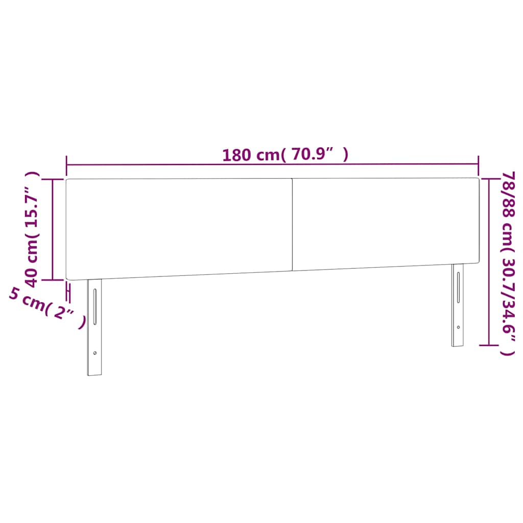 Testiera a LED Verde Scuro 180x5x78/88 cm in Velluto | homemem39
