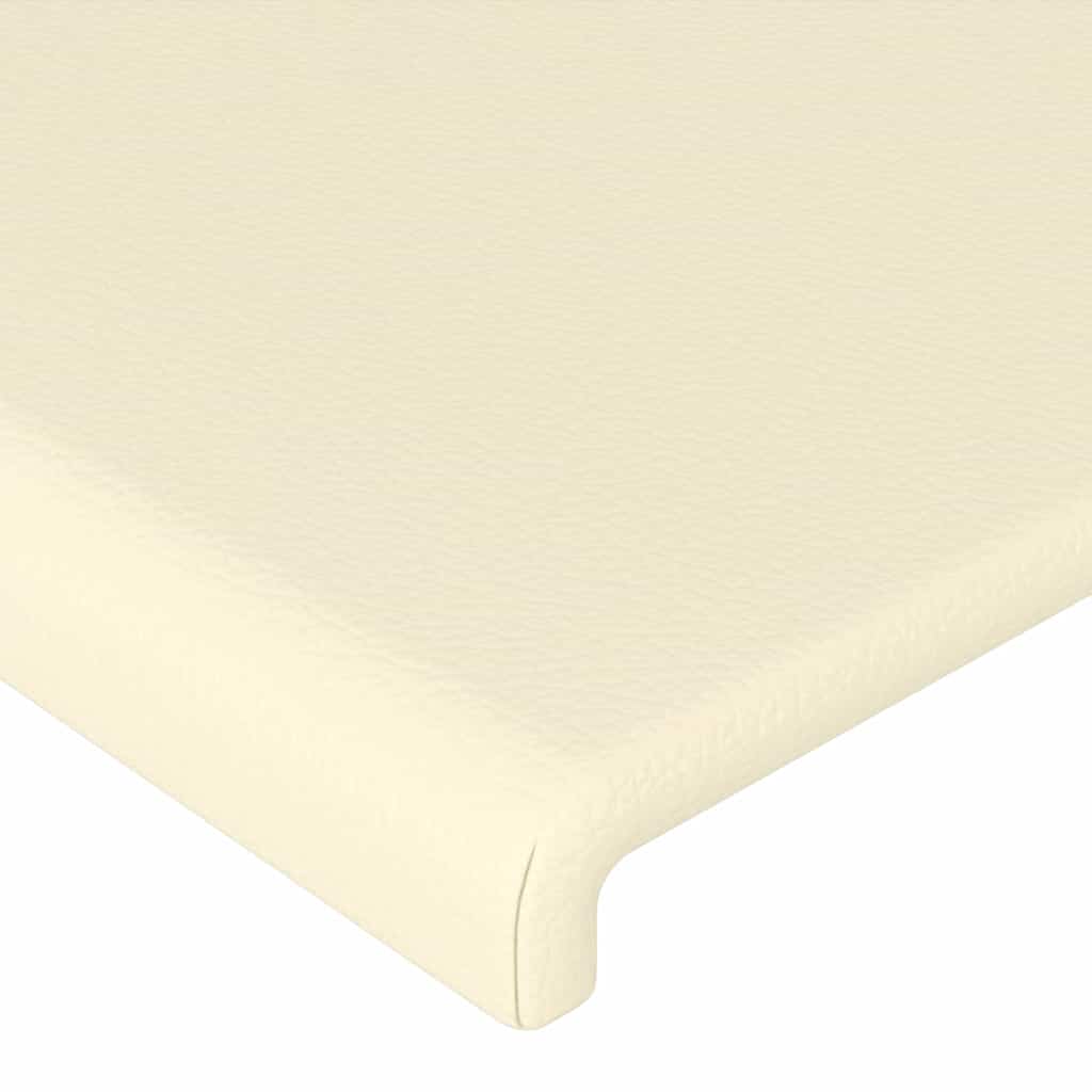 Testiera Crema a LED 144x5x78/88 cm in Similpelle