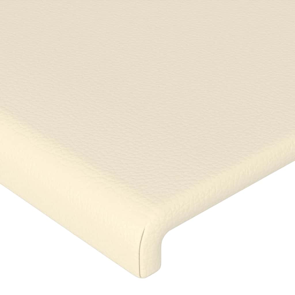 Testiera Crema a LED 160x5x78/88 cm in Similpelle