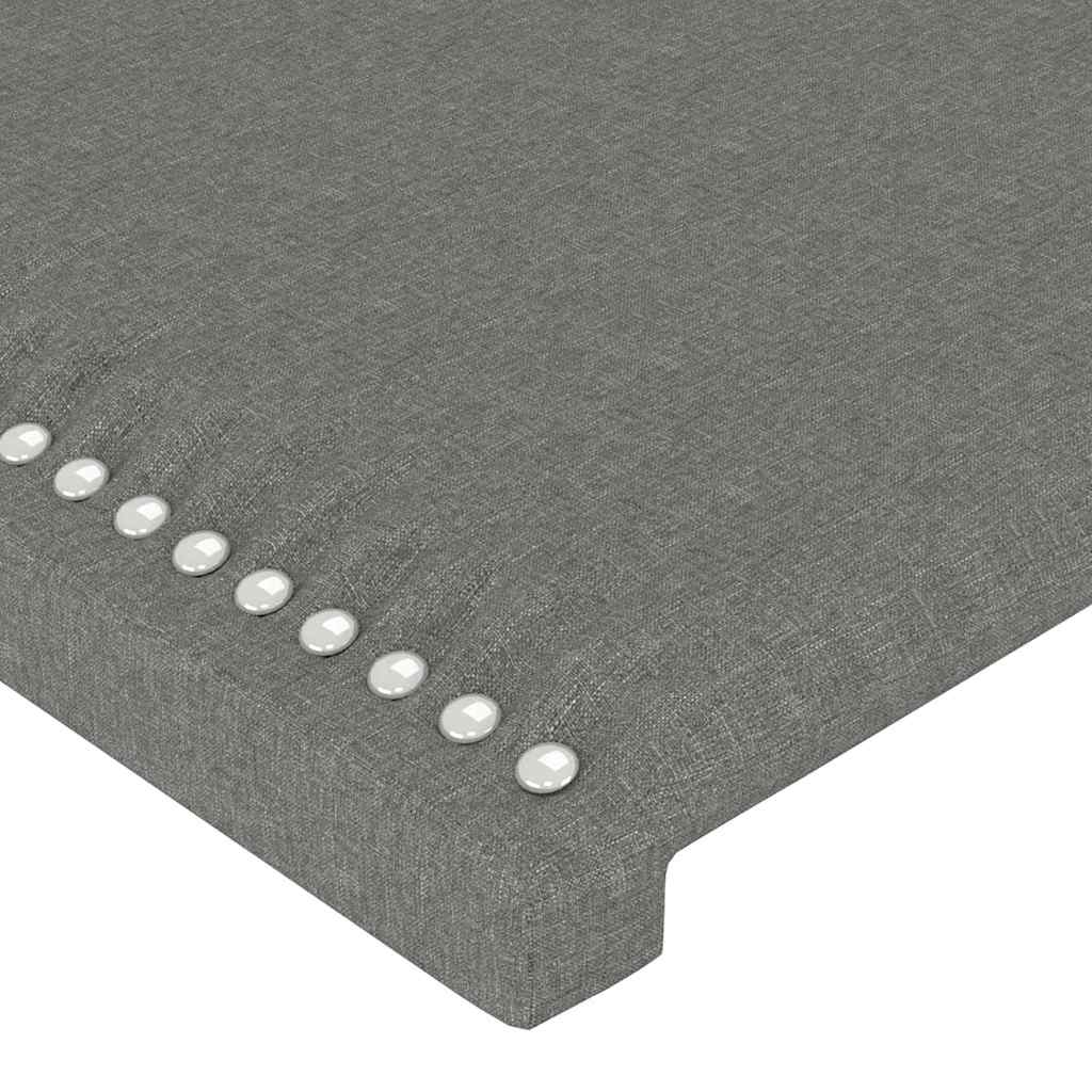 Testiera a LED Grigio Scuro 144x5x78/88 cm in Tessuto