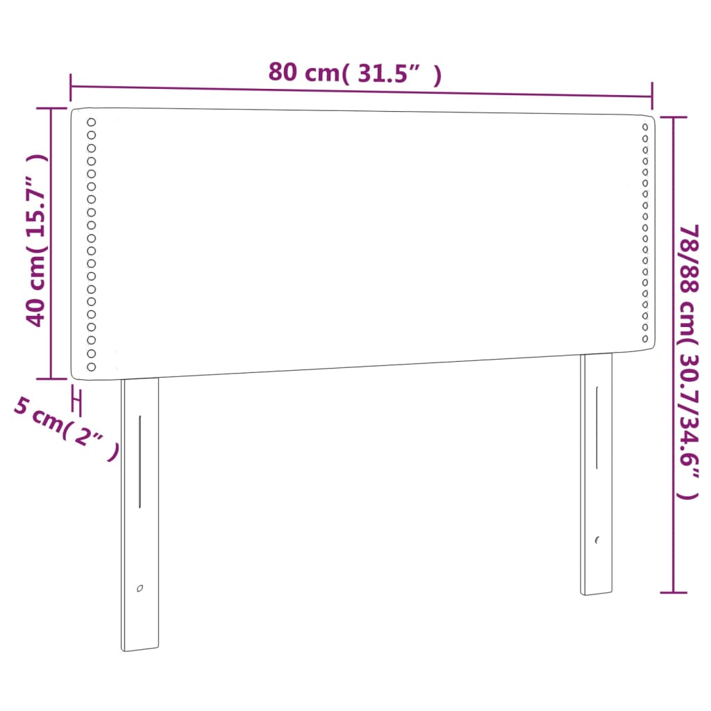 Testiera Grigia a LED 80x5x78/88 cm in Similpelle | homemem39