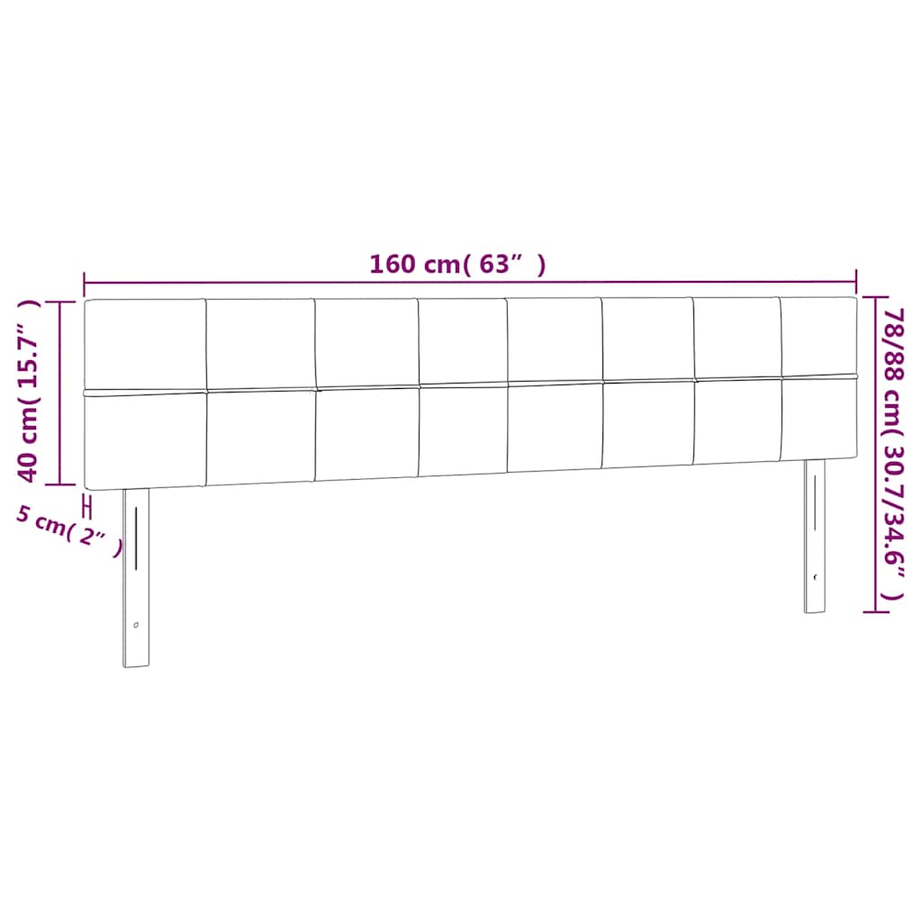 Testiera a LED Blu scuro 160x5x78/88 cm in Tessuto | homemem39