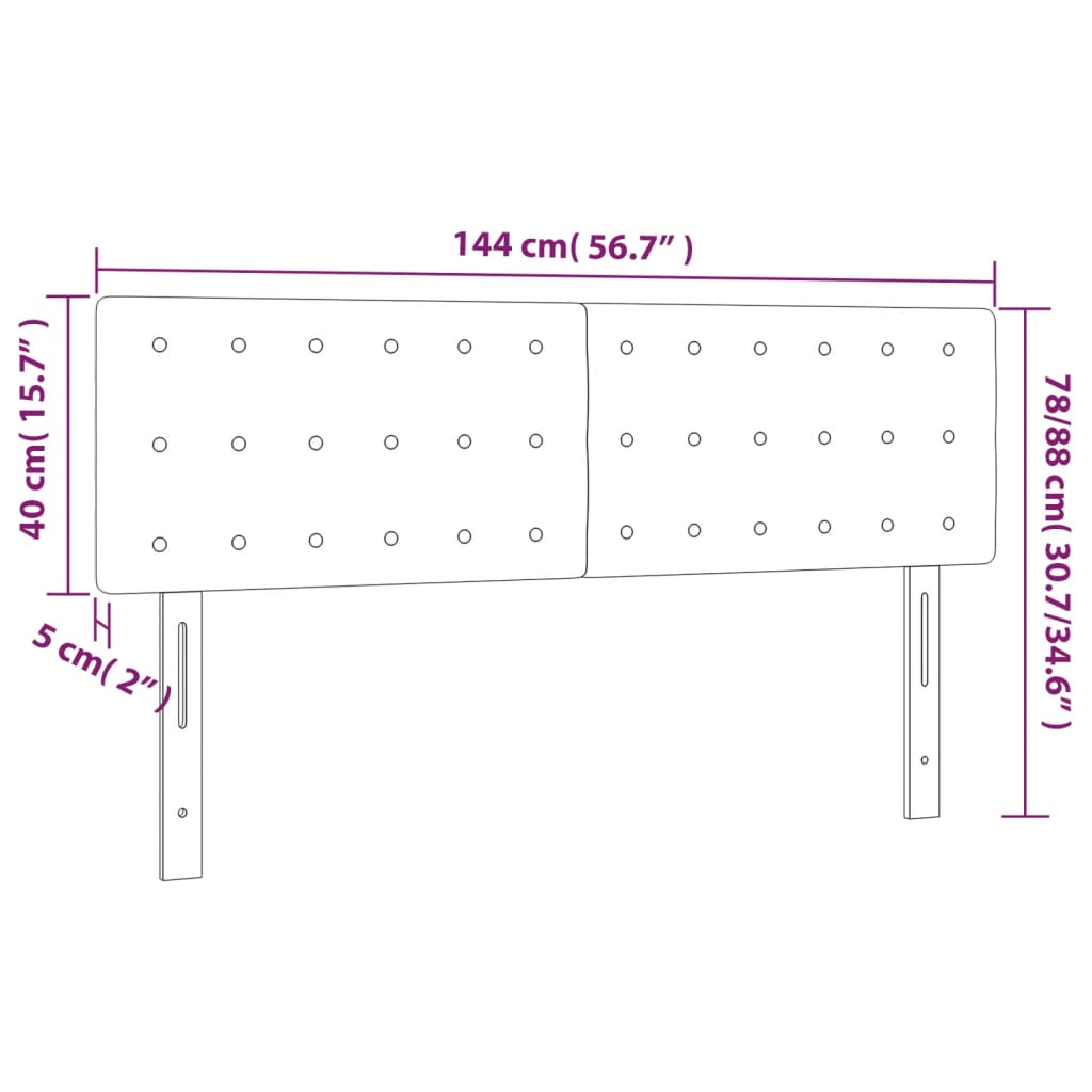 Testiera a LED Nera 144x5x78/88 cm in Similpelle | homemem39