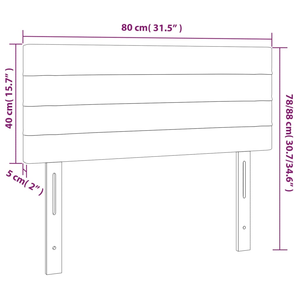 Testiera a LED Crema 80x5x78/88 cm in Tessuto | homemem39