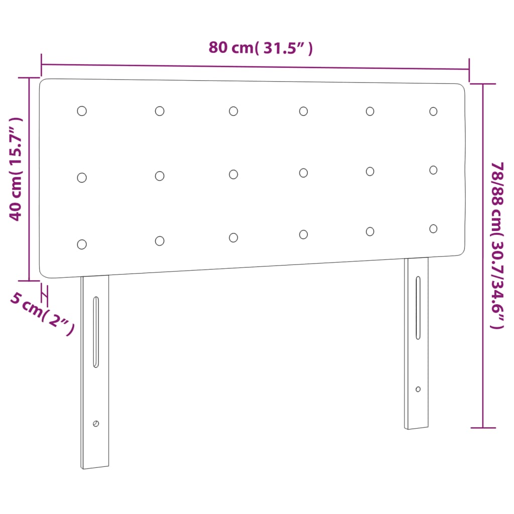 Testiera a LED Blu 80x5x78/88 cm in Tessuto | homemem39