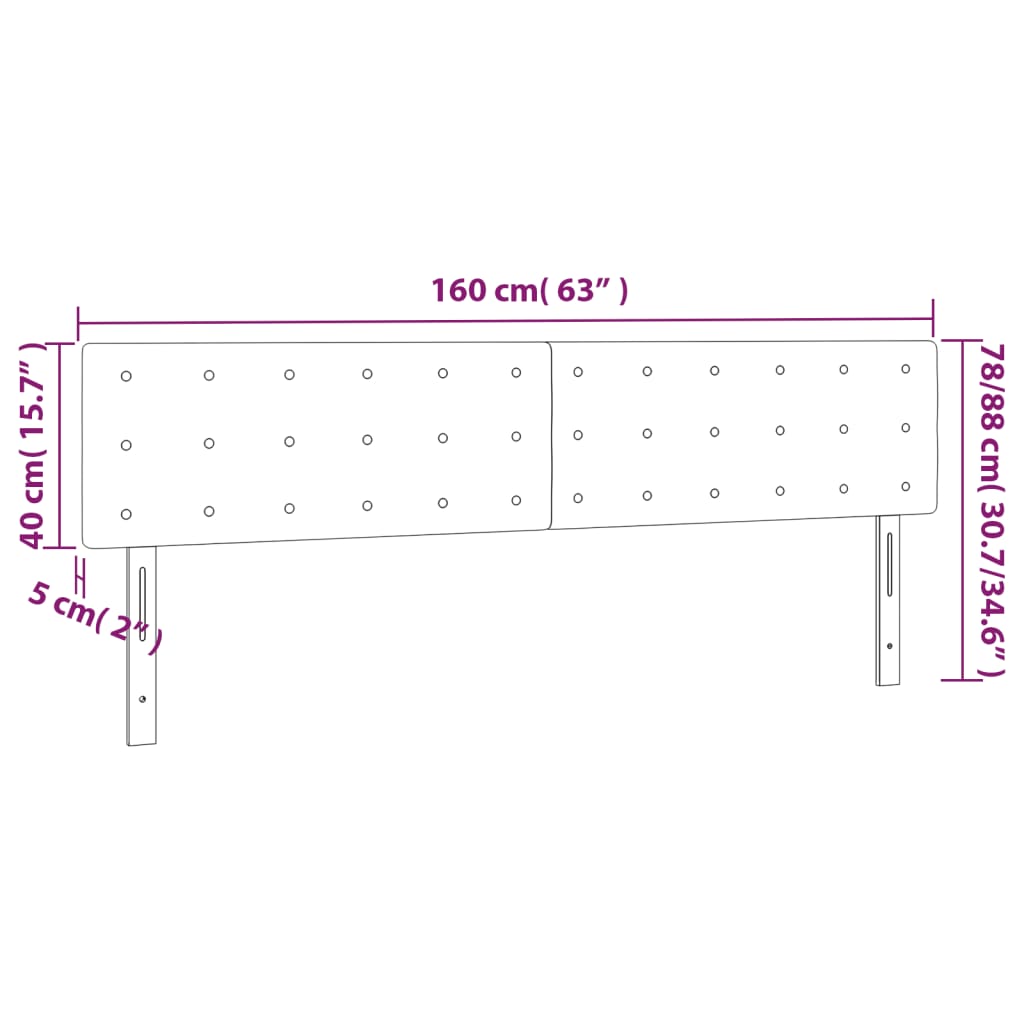 Testiera a LED Grigio Scuro 160x5x78/88 cm in Velluto | homemem39