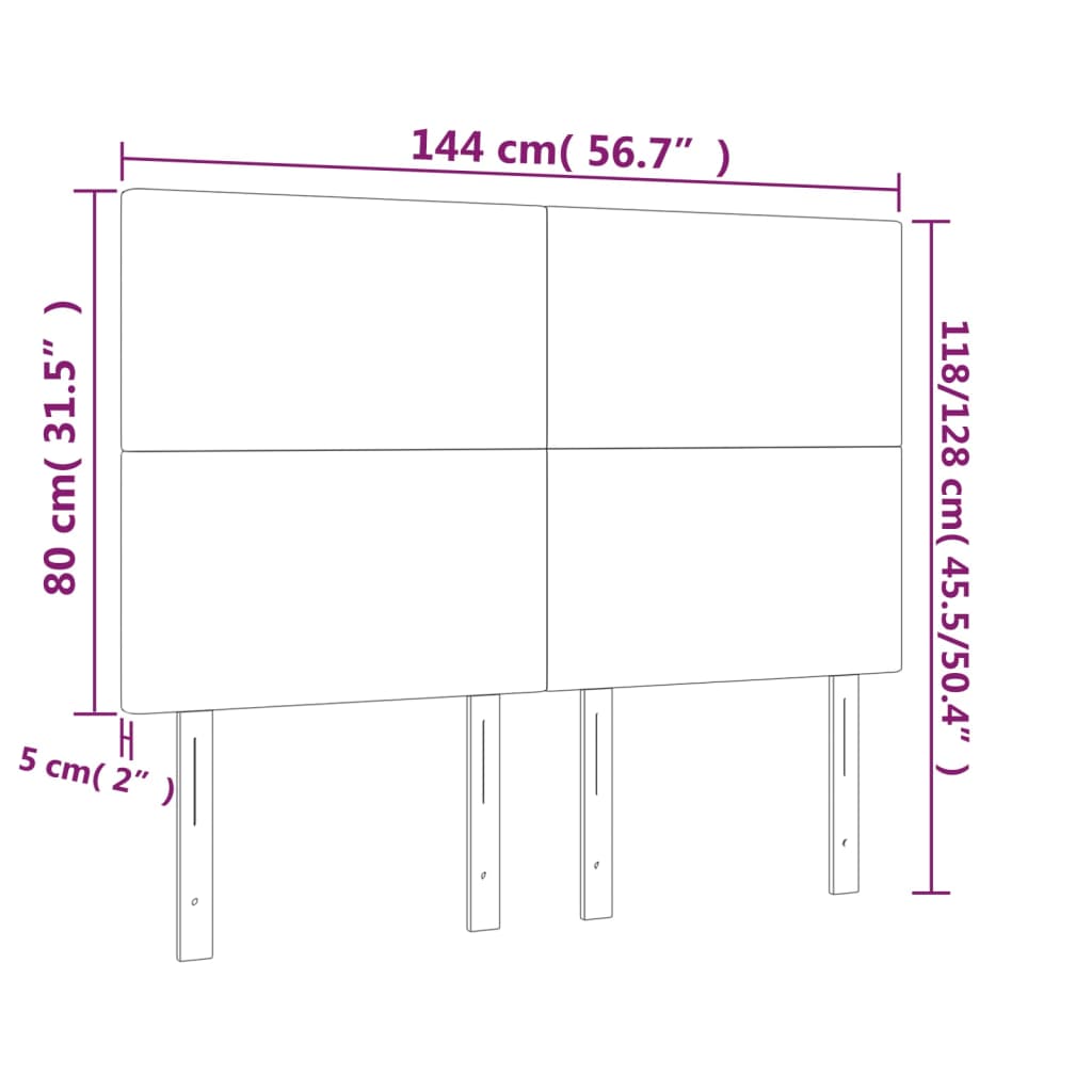 Testiera a LED Blu 144x5x118/128 cm in Tessuto | homemem39