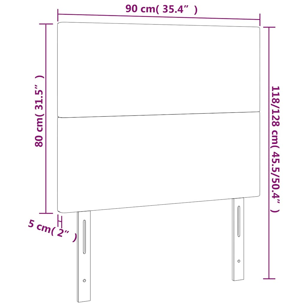 Testiera a LED Verde Scuro 90x5x118/128 cm in Velluto | homemem39