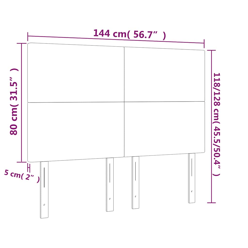 Testiera a LED Verde Scuro 144x5x118/128cm in Velluto | homemem39