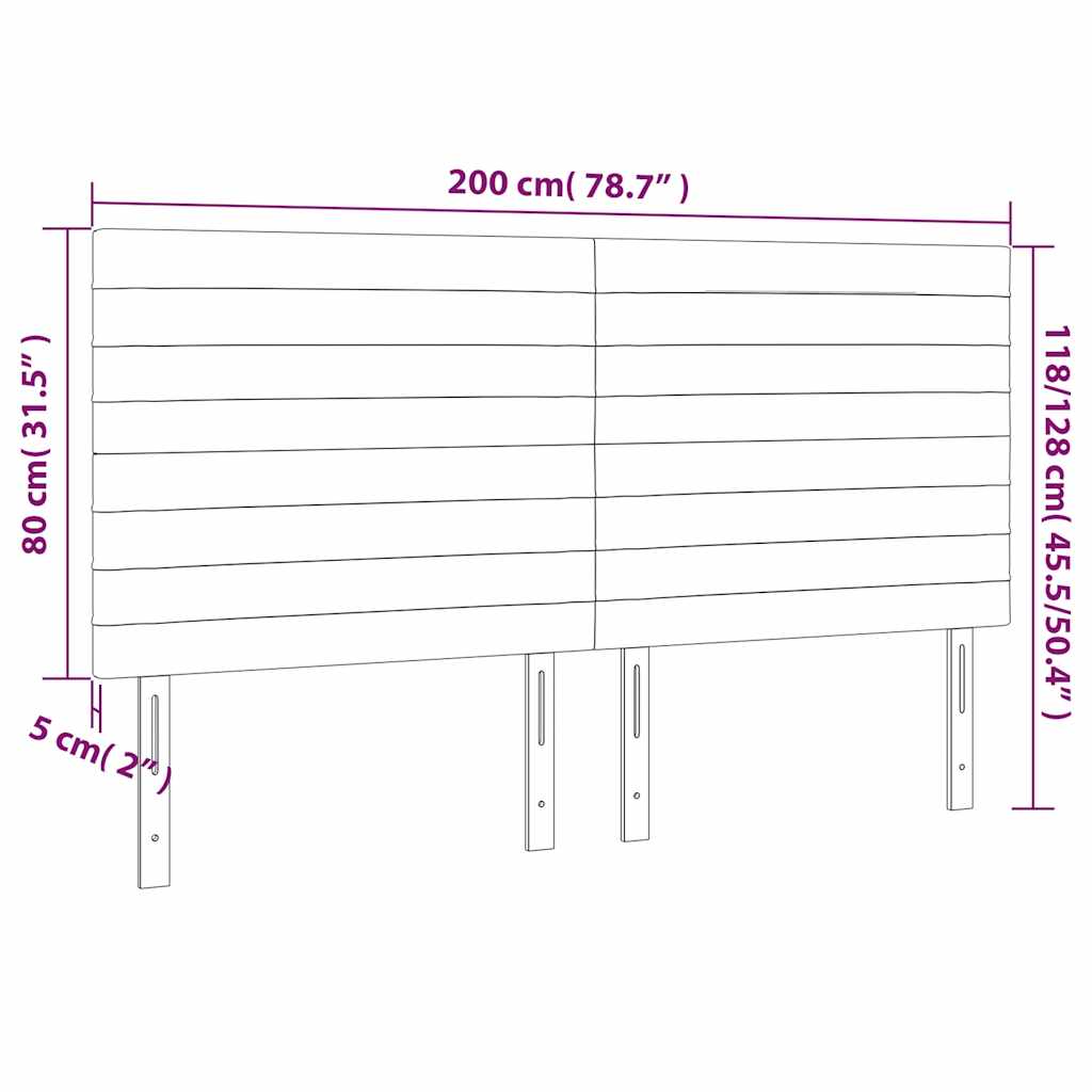 Testiera a LED Verde Scuro 200x5x118/128 cm in Velluto | homemem39