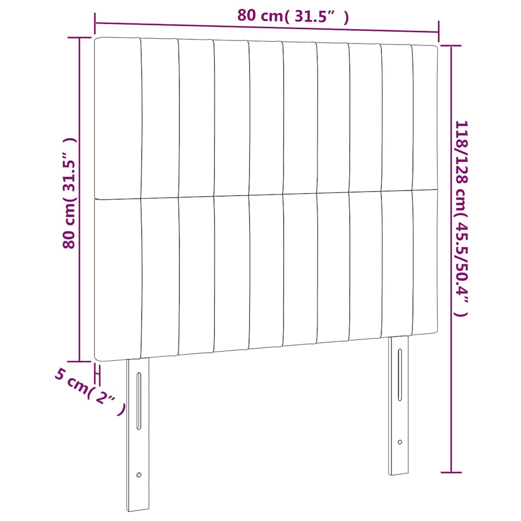 Testiera a LED Blu scuro 80x5x118/128 cm in Velluto | homemem39