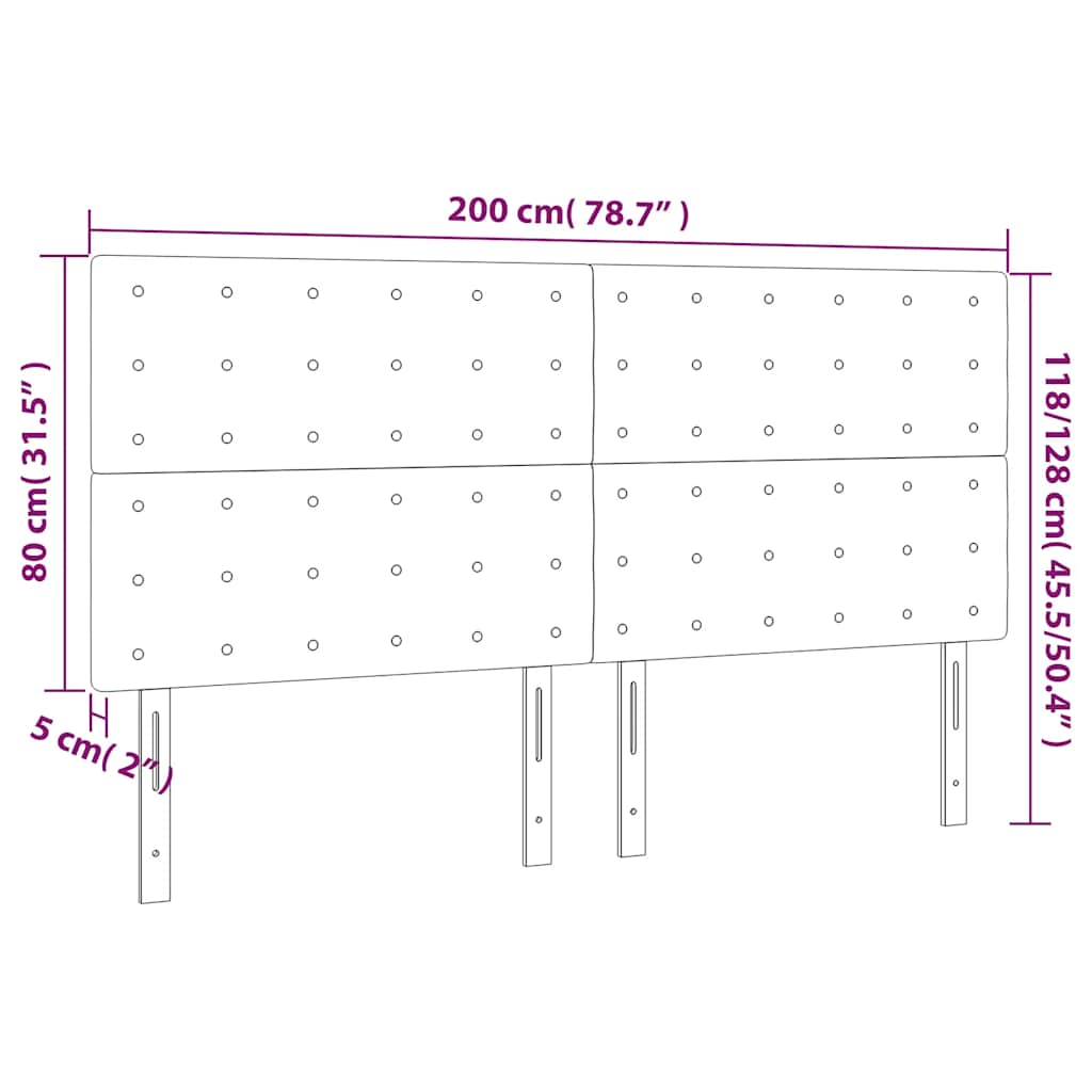 Testiera a LED Verde Scuro 200x5x118/128 cm in Velluto | homemem39