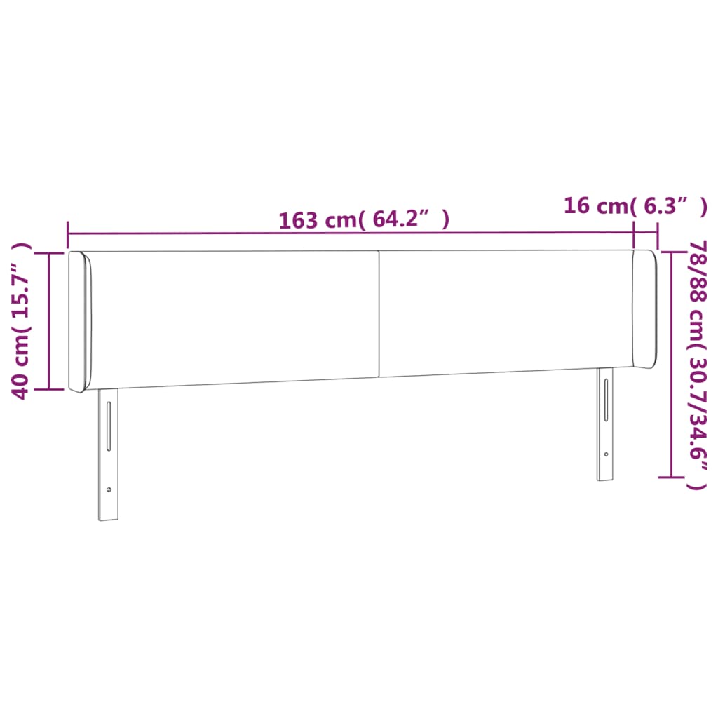 Testiera a LED Blu 163x16x78/88 cm in Tessuto | homemem39