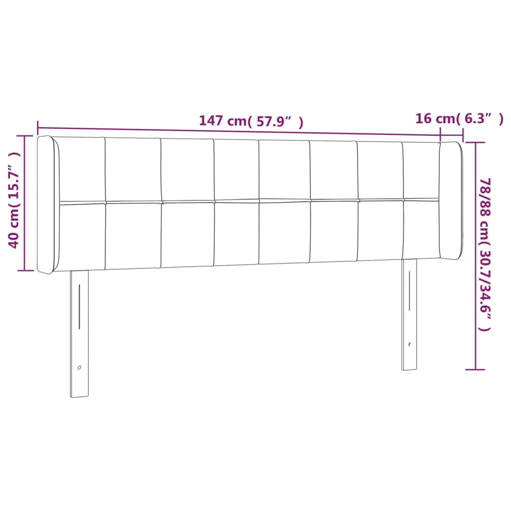 Testiera Grigio Chiaro a LED 147x16x78/88 cm in Velluto | homemem39