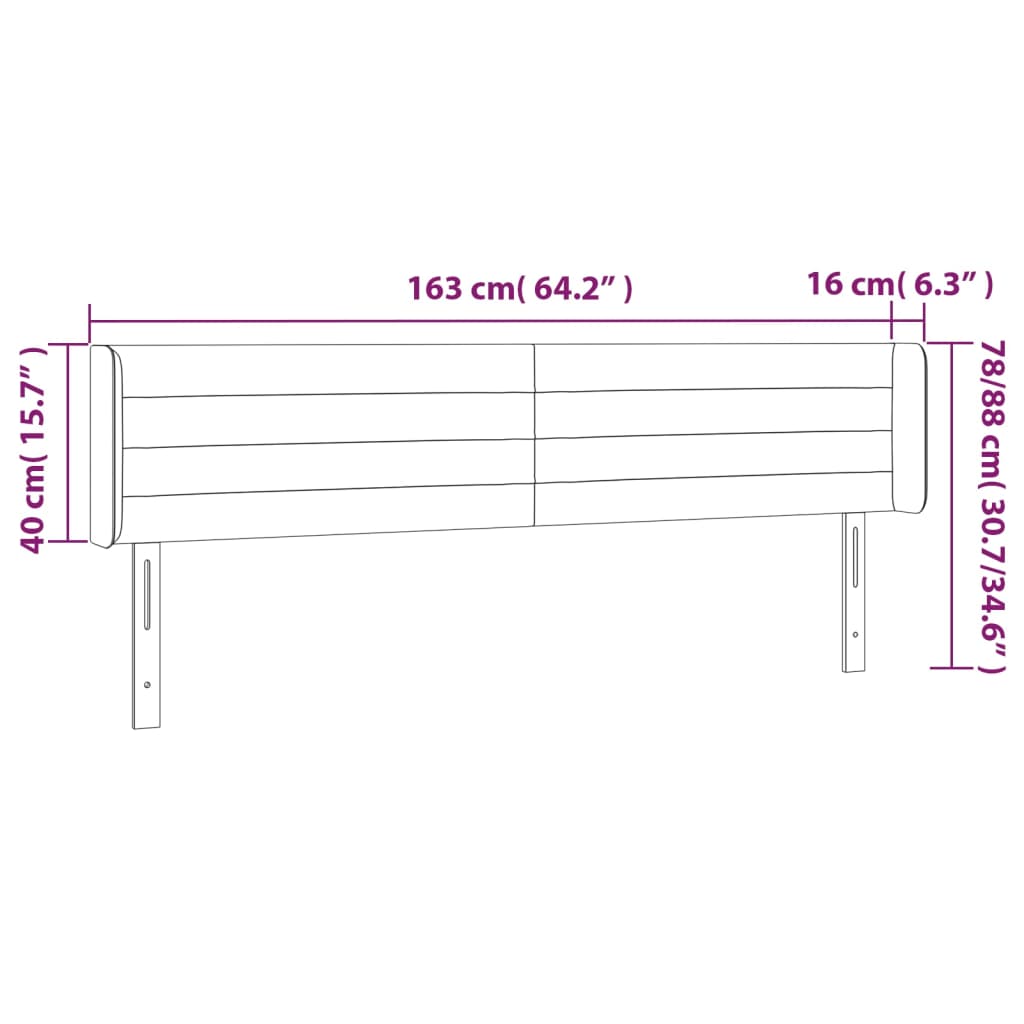 Testiera a LED Grigio Chiaro 163x16x78/88 cm in Tessuto | homemem39