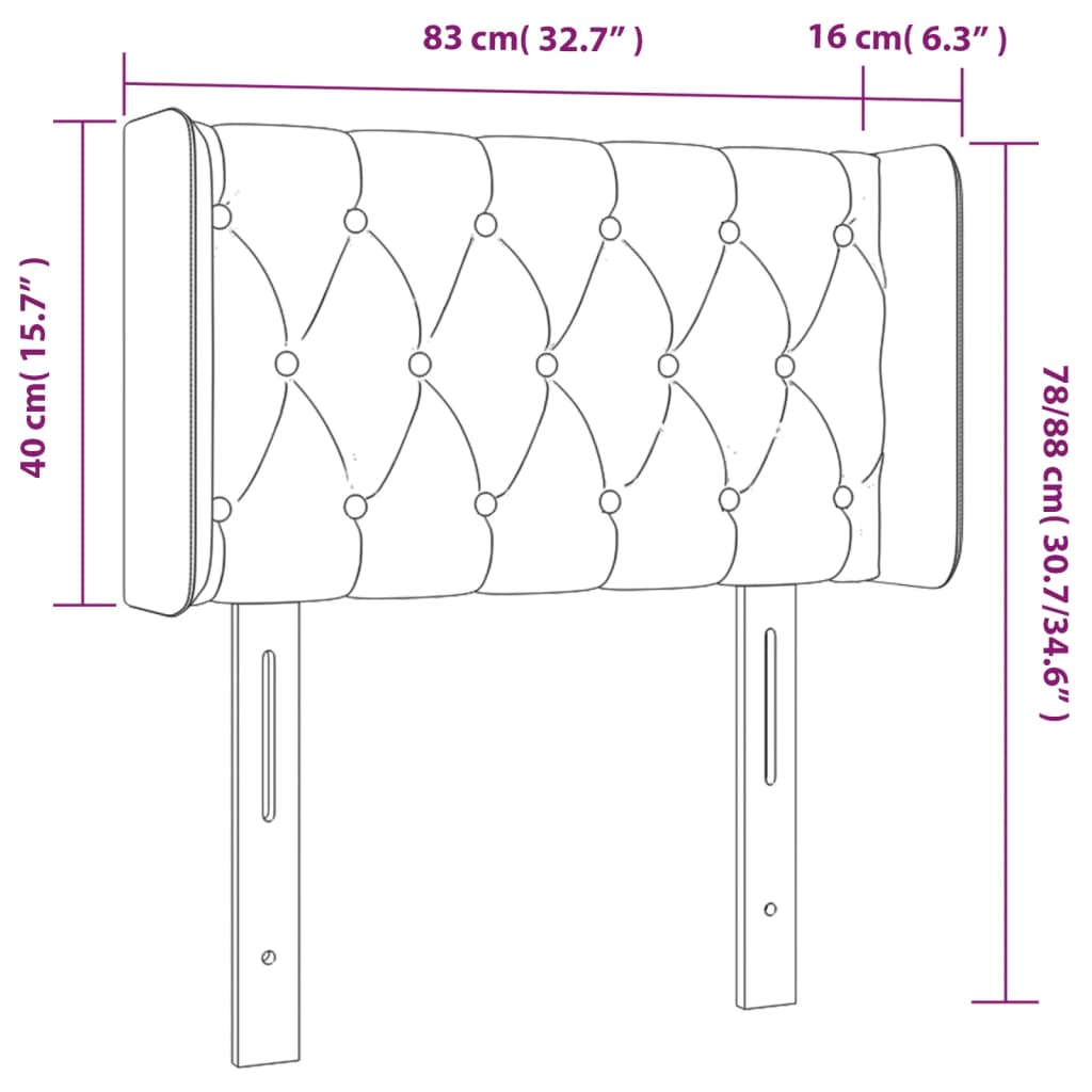Testiera a LED Rosa 83x16x78/88 cm in Velluto | homemem39