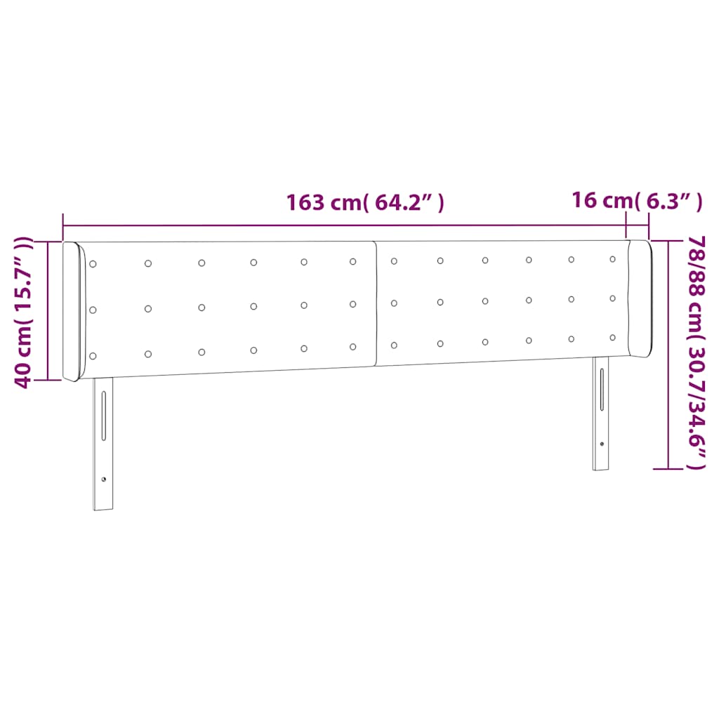 Testiera a LED Verde Scuro 163x16x78/88 cm in Velluto | homemem39