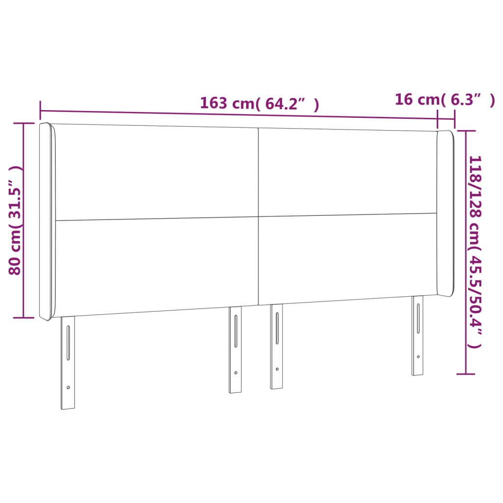 Testiera a LED Grigio Chiaro 163x16x118/128 cm in Velluto | homemem39