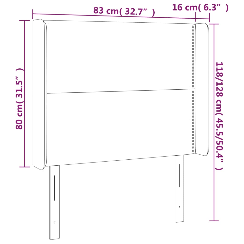 Testiera a LED rosa 83x16x118/128 cm in Velluto | homemem39