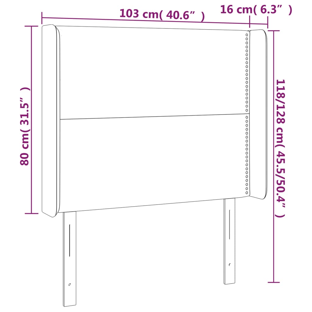 Testiera a LED Grigio Chiaro 103x16x118/128 cm in Velluto | homemem39