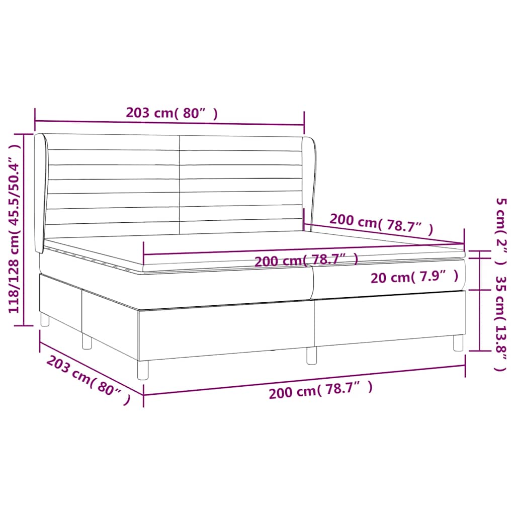 Giroletto a Molle con Materasso Verde Scuro 200x200 cm Velluto | homemem39