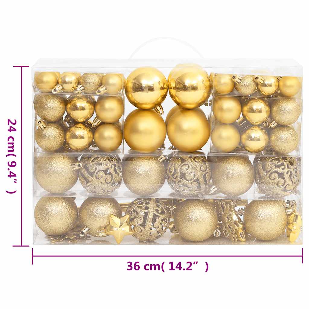 Set Palline di Natale 111 pz Oro in Polistirene | homemem39