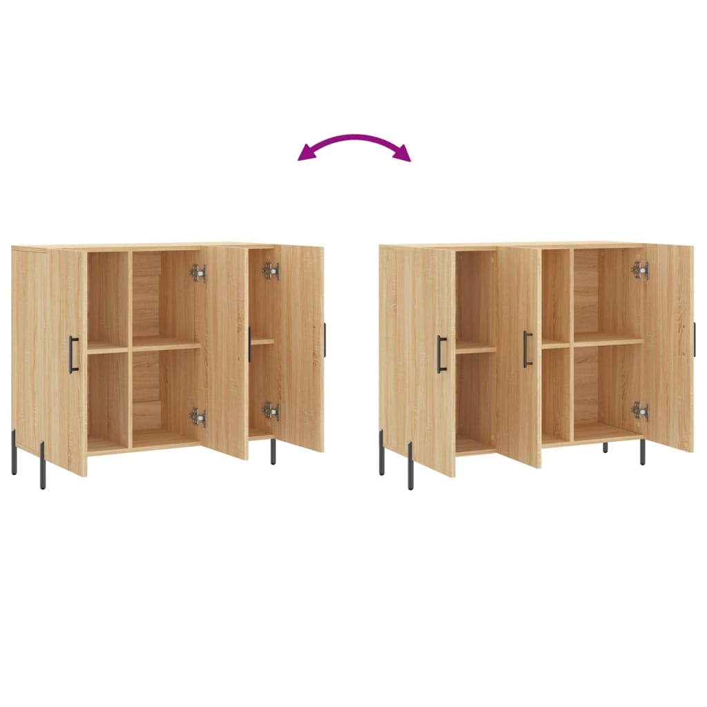 Credenza Rovere Sonoma 90x34x80 cm in Legno Multistrato