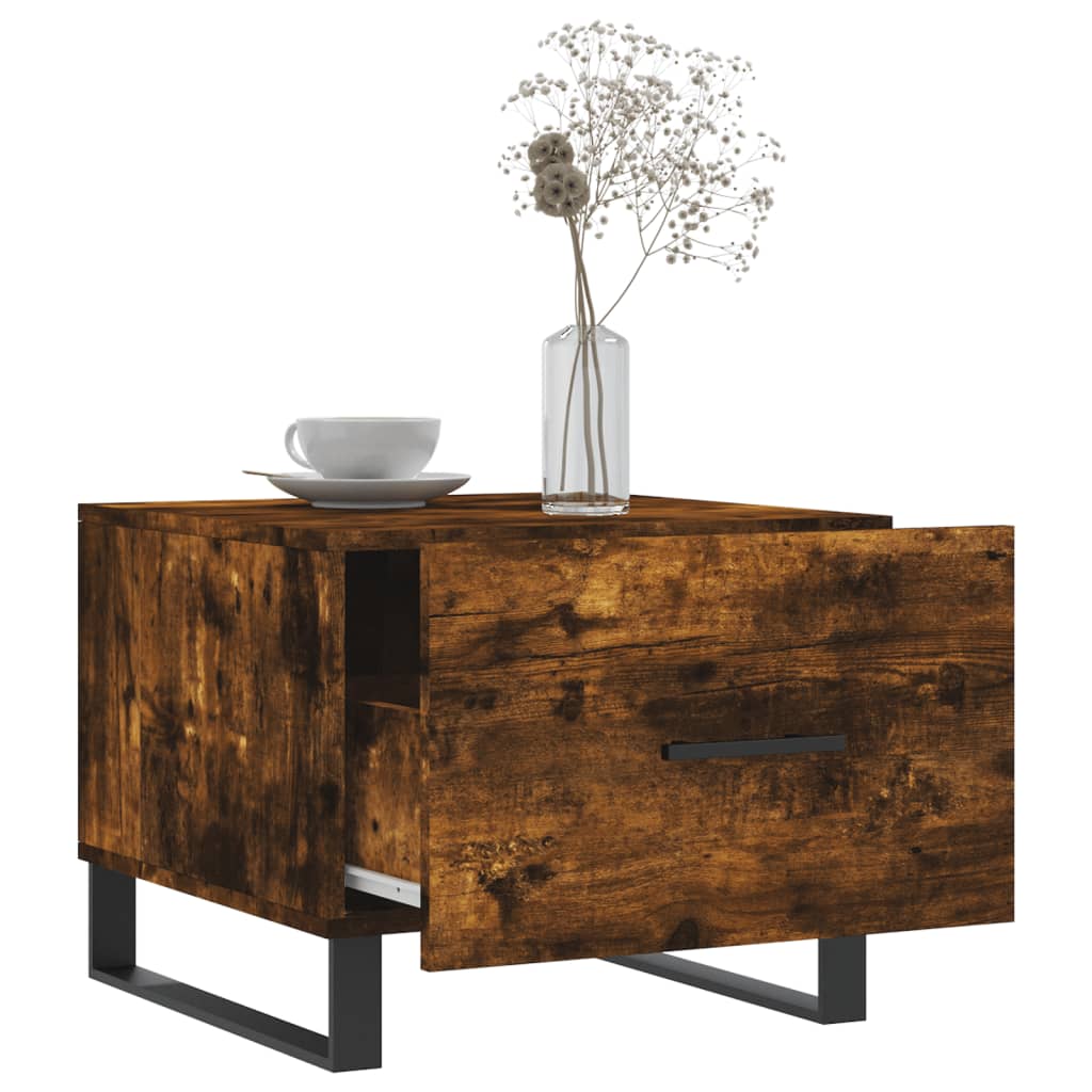 Tavolini Salotto 2 pz Rovere Fumo 50x50x40cm Legno Multistrato
