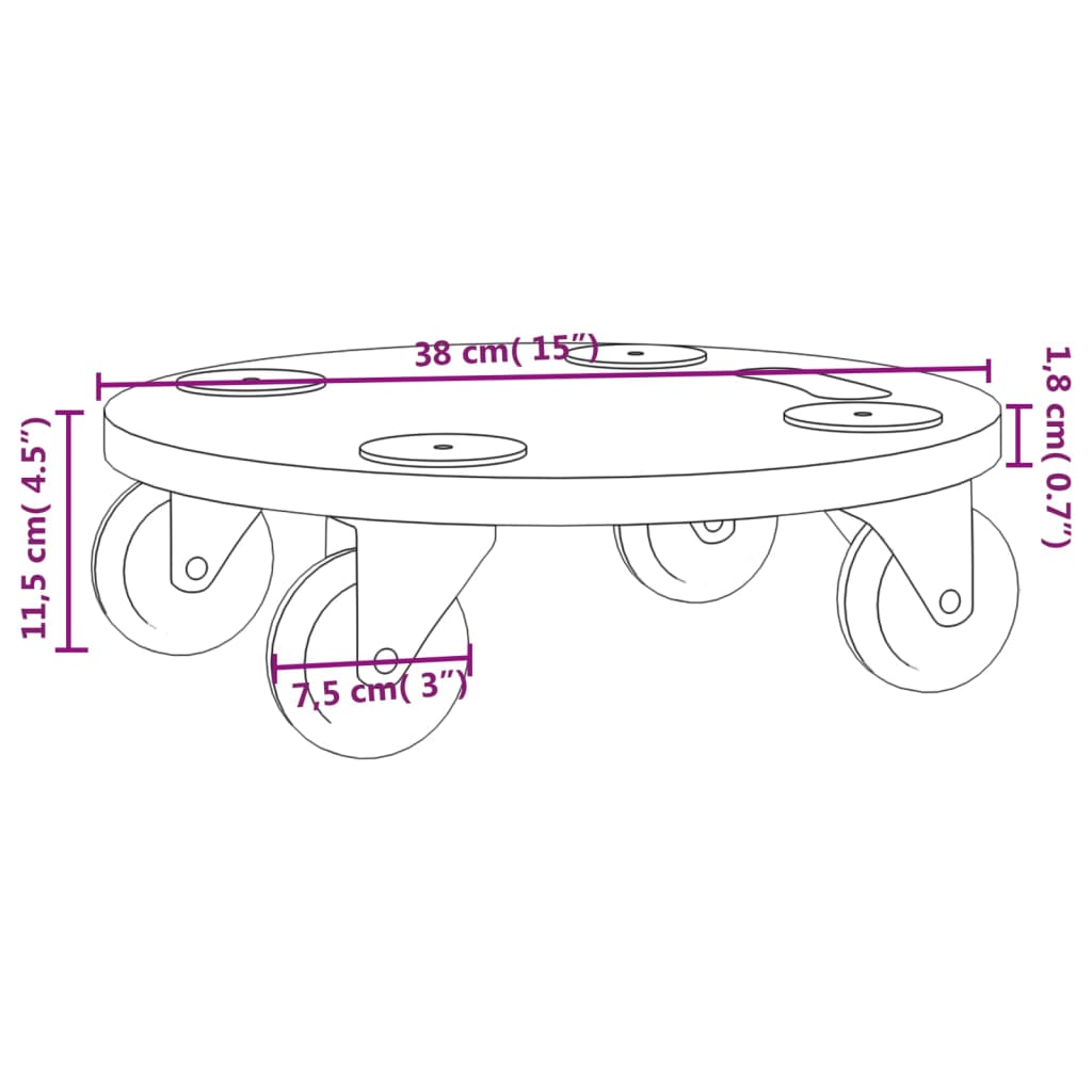 Pedane 6 pz Rotonde in Legno Multistrato | homemem39