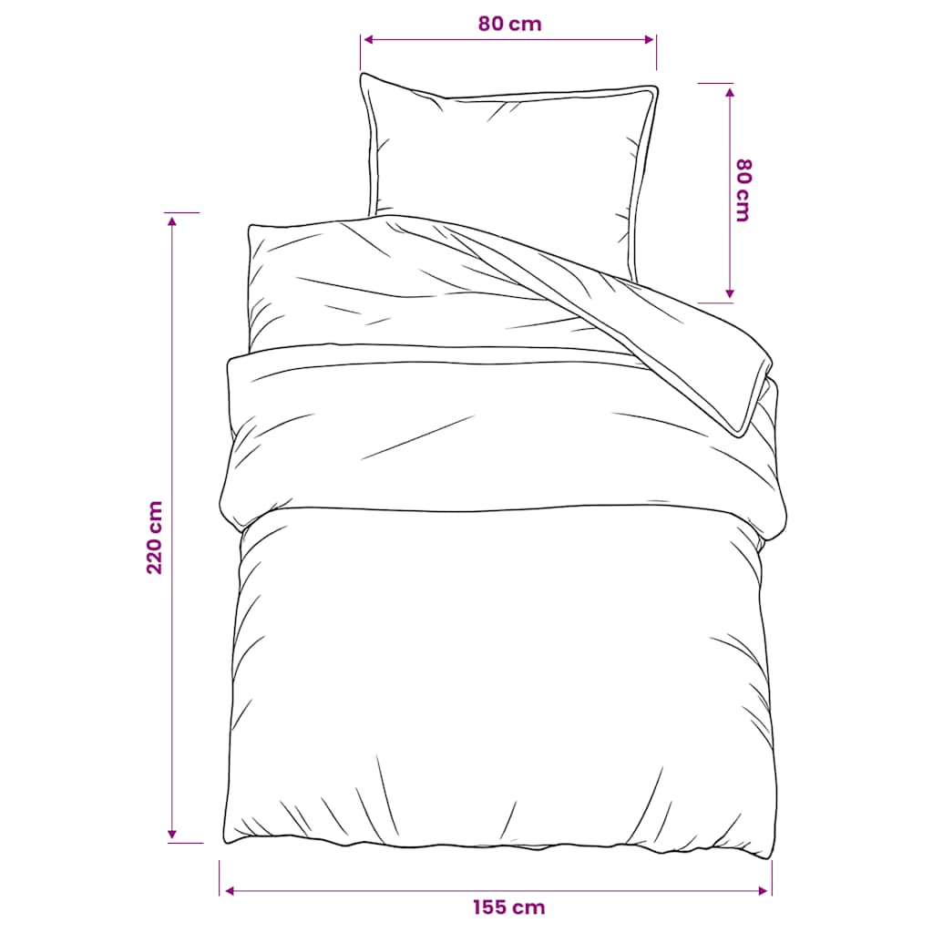 Set Copripiumino Grigio Scuro 155x220 cm in Cotone | homemem39