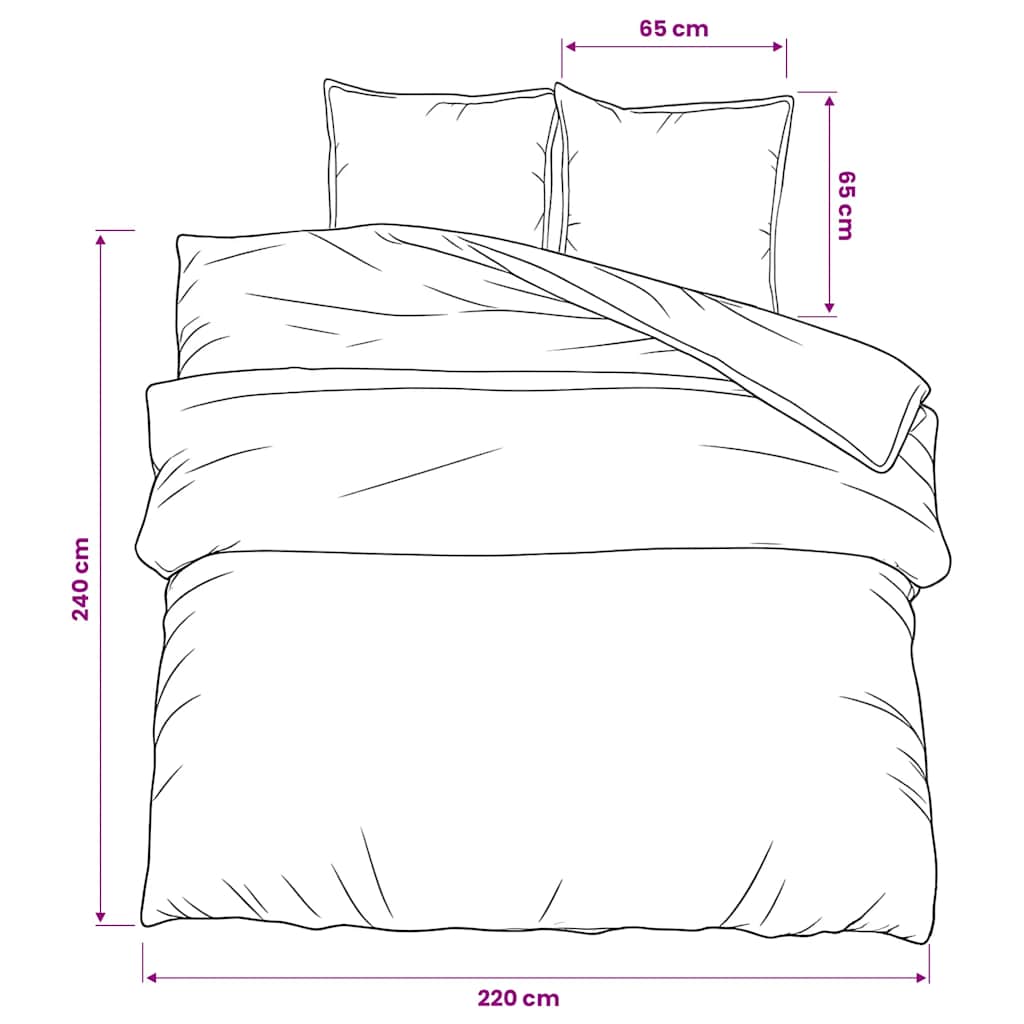 Set Copripiumino Grigio 220x240 cm in Cotone