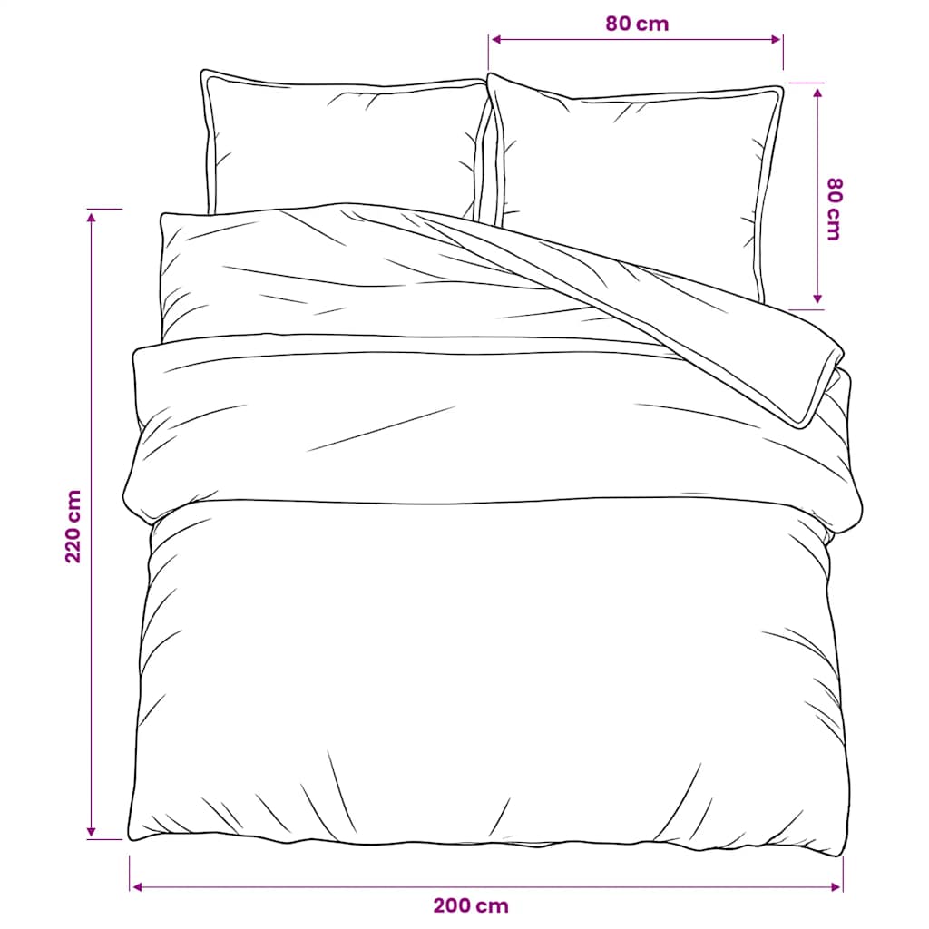 Set Copripiumino Grigio 200x220 cm in Cotone
